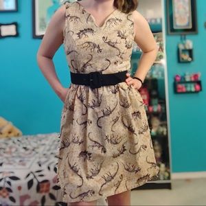 Retrolicious Dinosaur Fossil Dress Large Pockets
